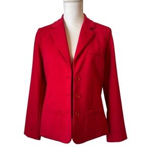 Payton Red Knit 3-Button Blazer Jacket Large